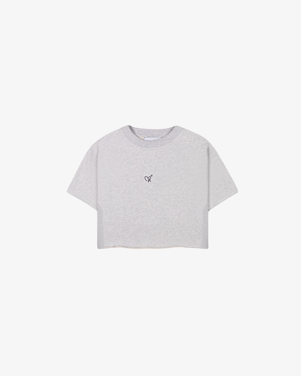 Camiseta crop gris mescla