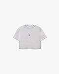 Camiseta crop gris mescla