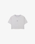 Camiseta crop gris mescla