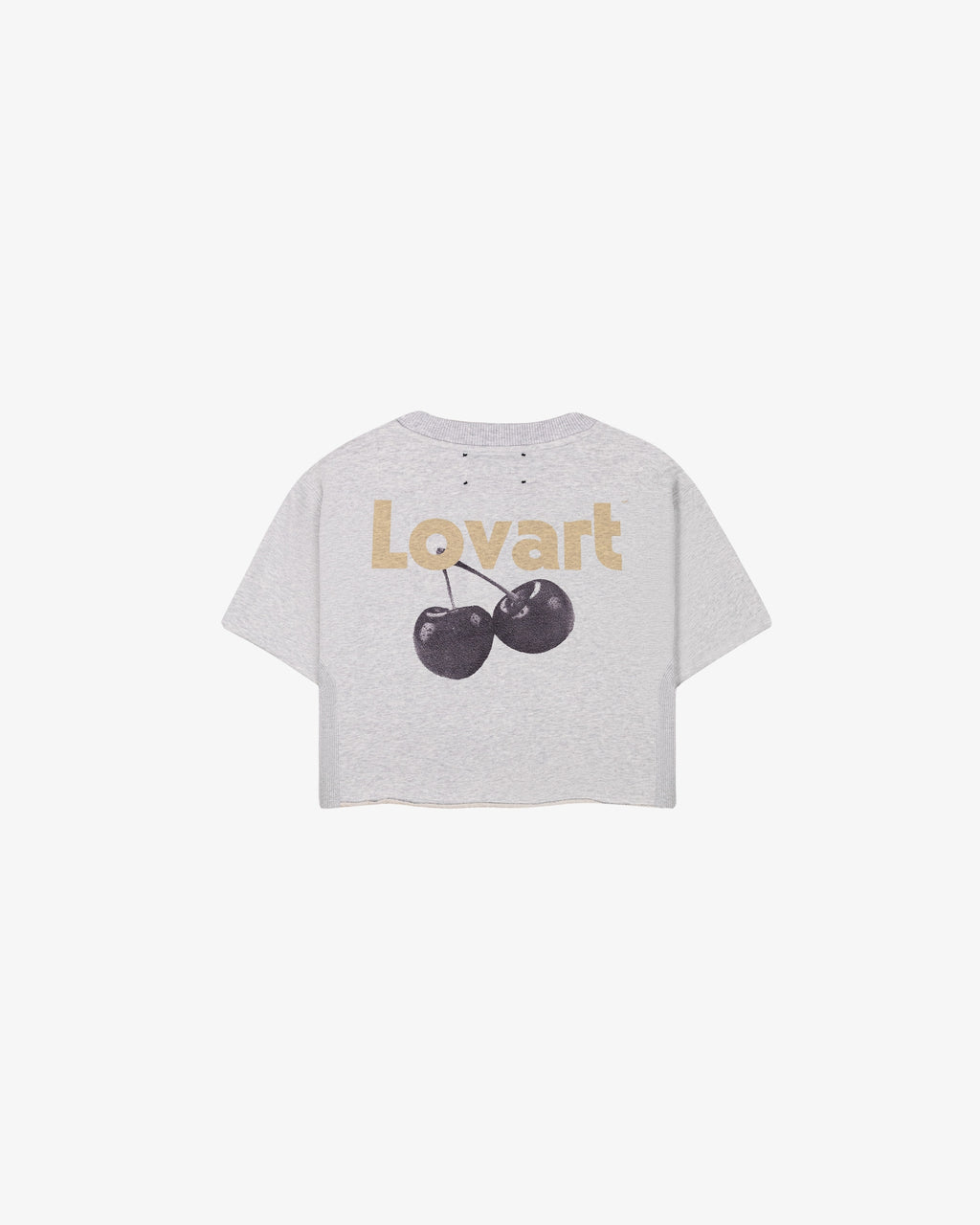 Camiseta crop gris mescla