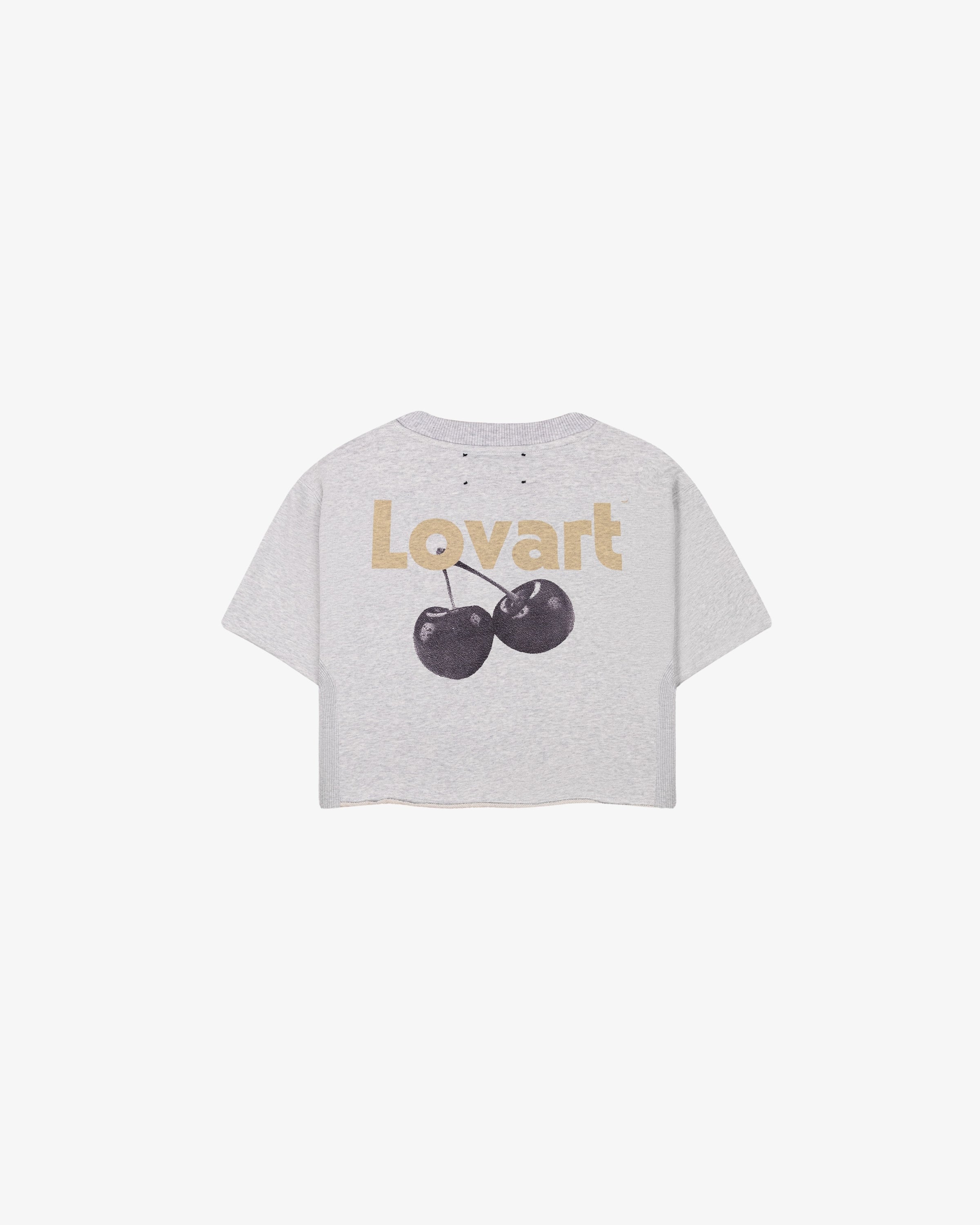 Camiseta crop gris mescla