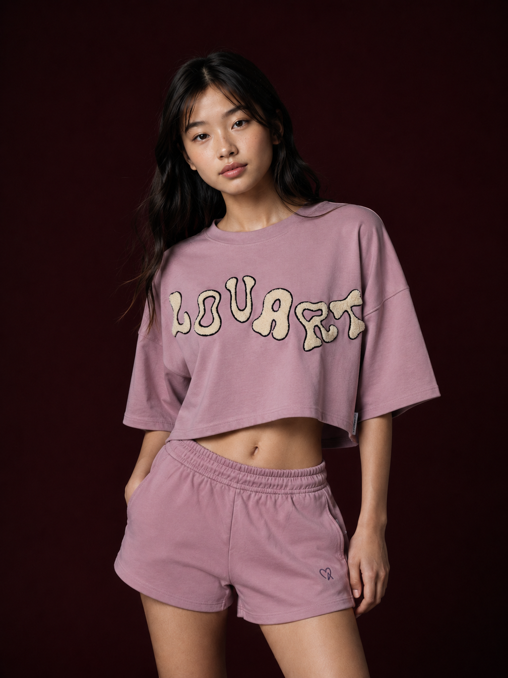 Camiseta crop violeta