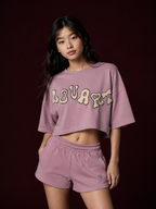 Camiseta crop violeta