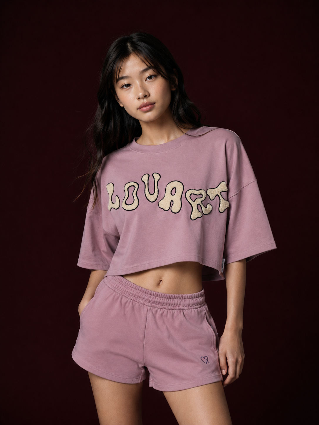 Camiseta crop violeta