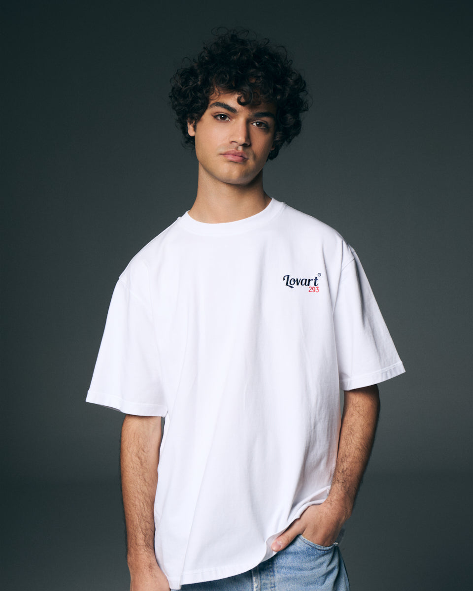 T-shirt blanca manga corta coche 293