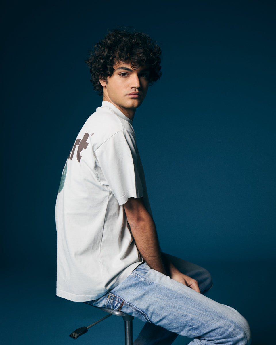 T-shirt blanca crinkle cerezas