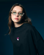 Camiseta negra crop taste like papaya