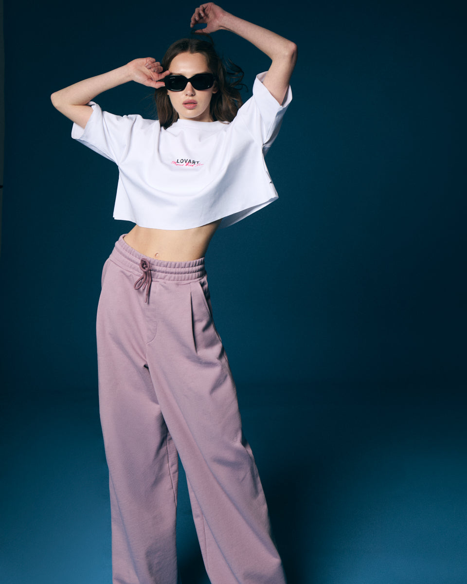 Camiseta blanca crop Project with Love