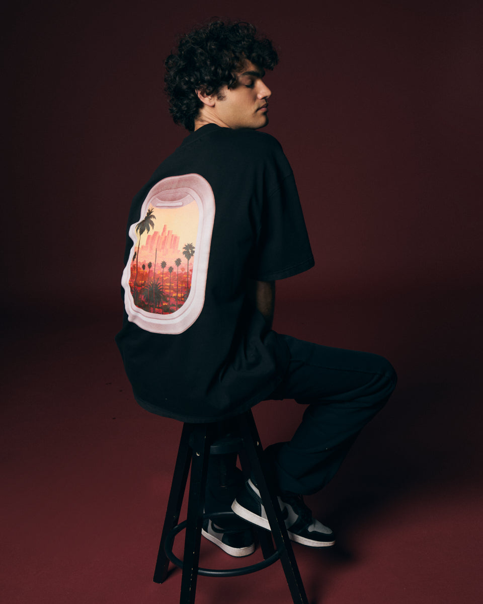 T-shirt negra LA
