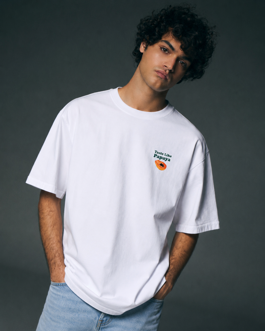 T-shirt blanca taste like papaya