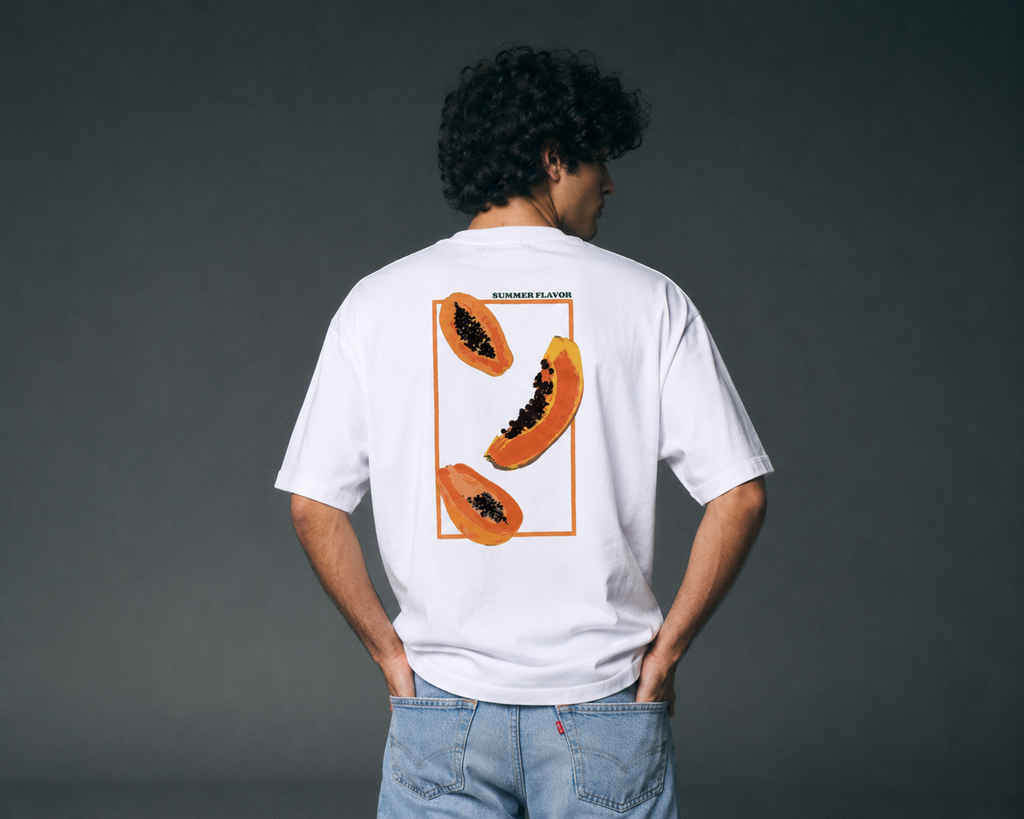 T-shirt blanca taste like papaya