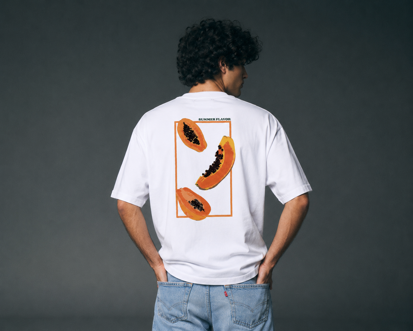 T-shirt blanca taste like papaya