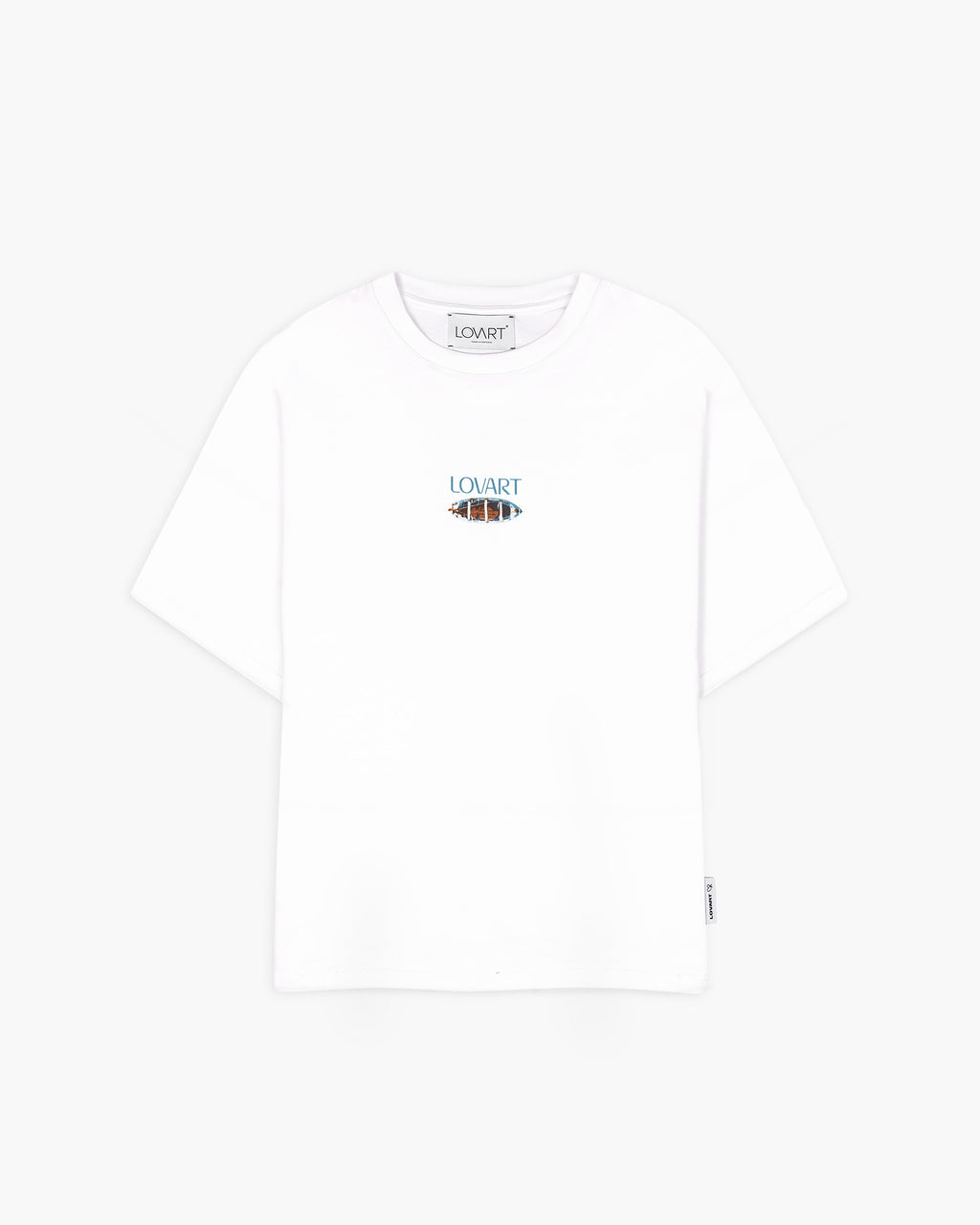 T-shirt blanca barco