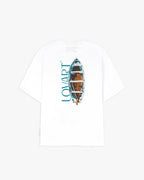 T-shirt blanca barco