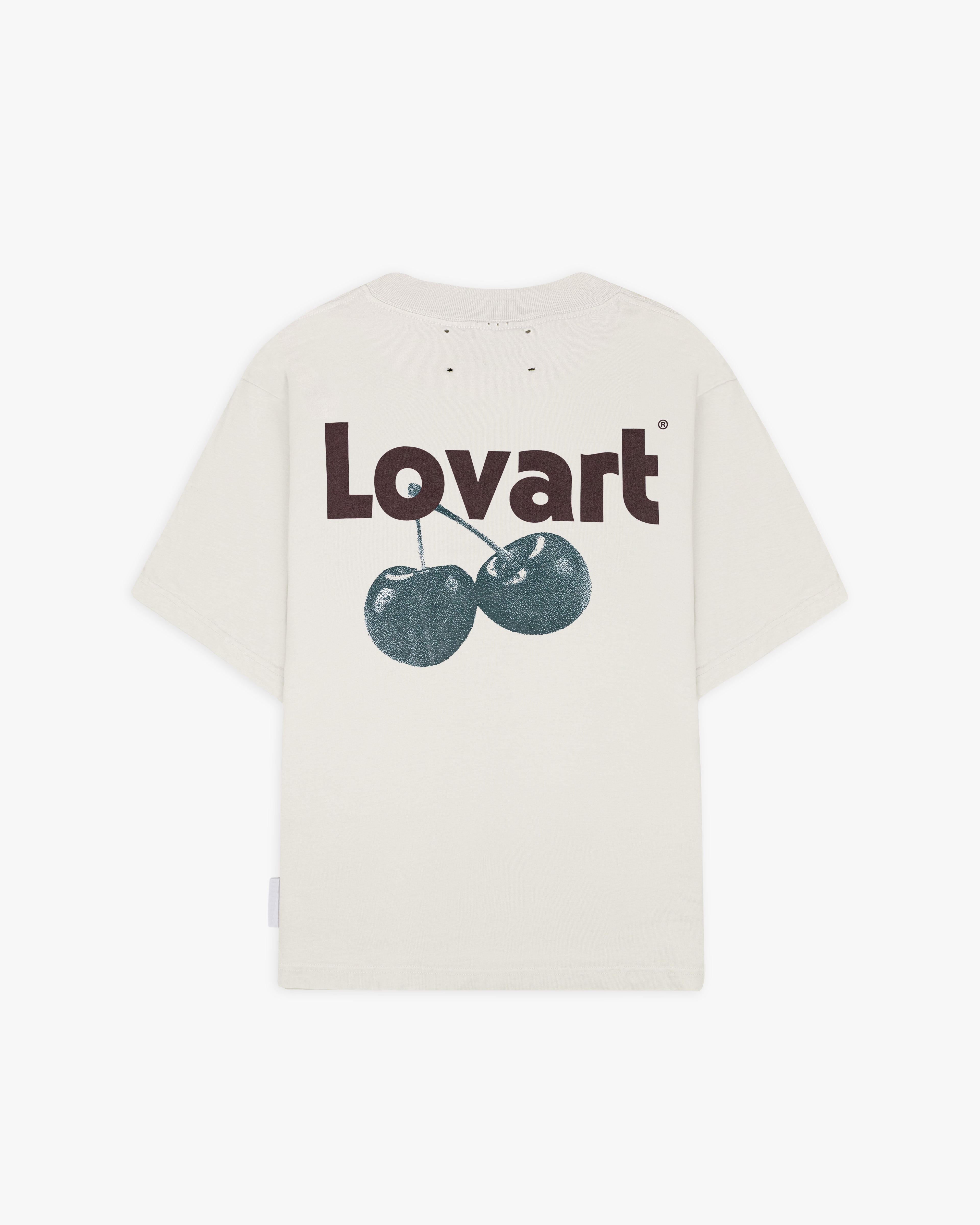 T-shirt blanca crinkle cerezas