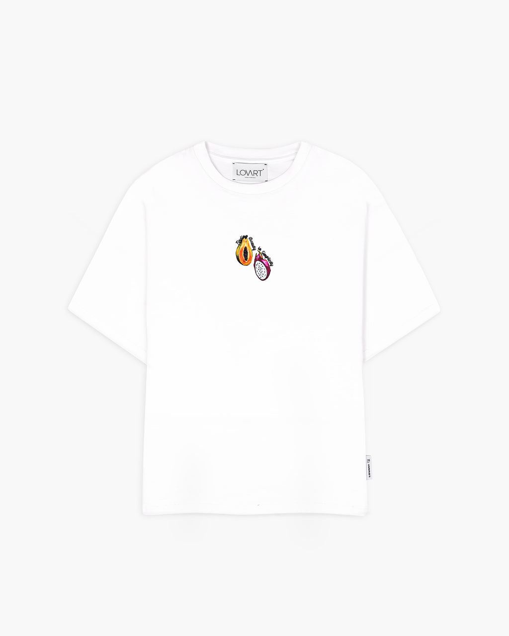 T-shirt blanca con estampado frutas