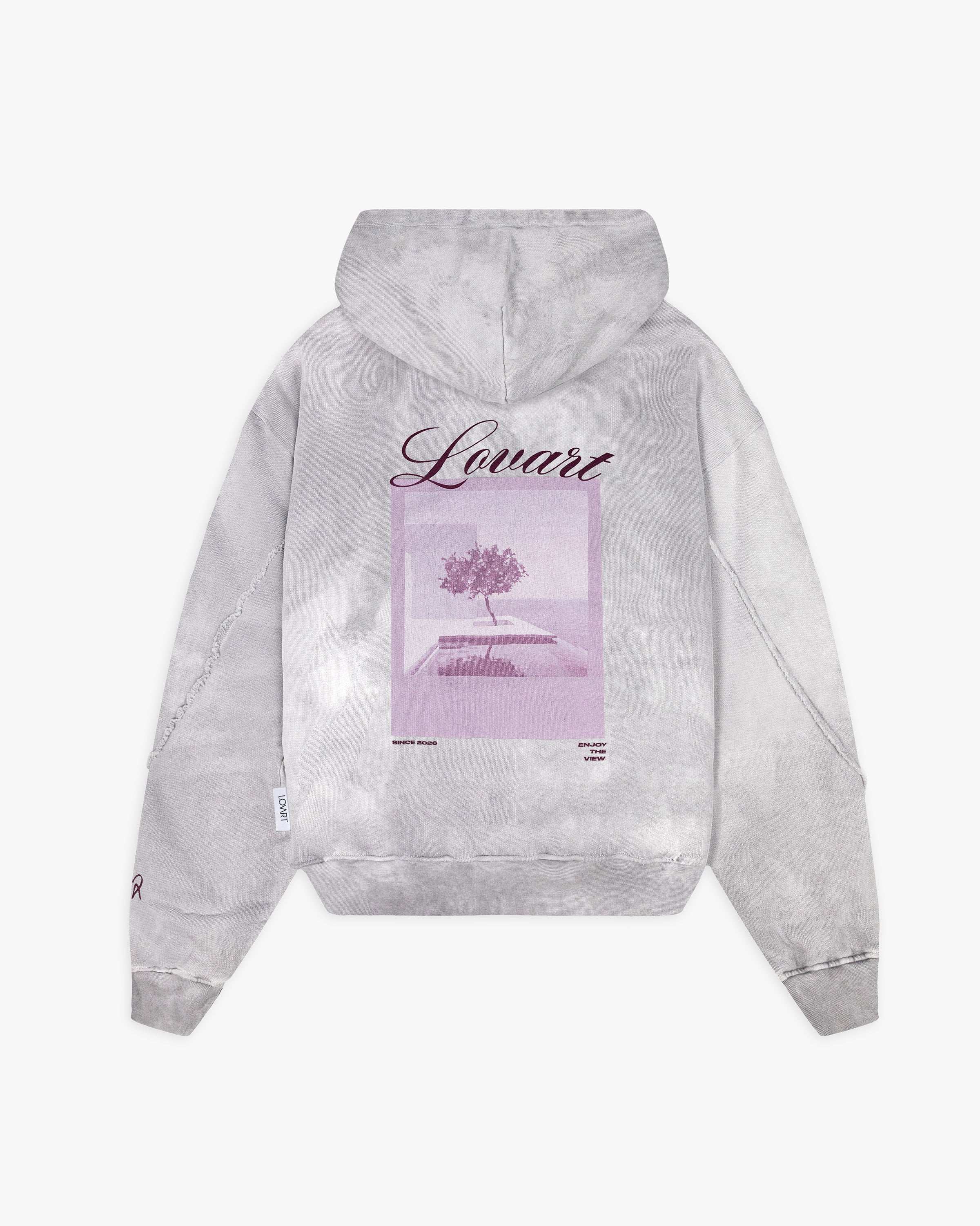 Hoodie gris efecto desgastado