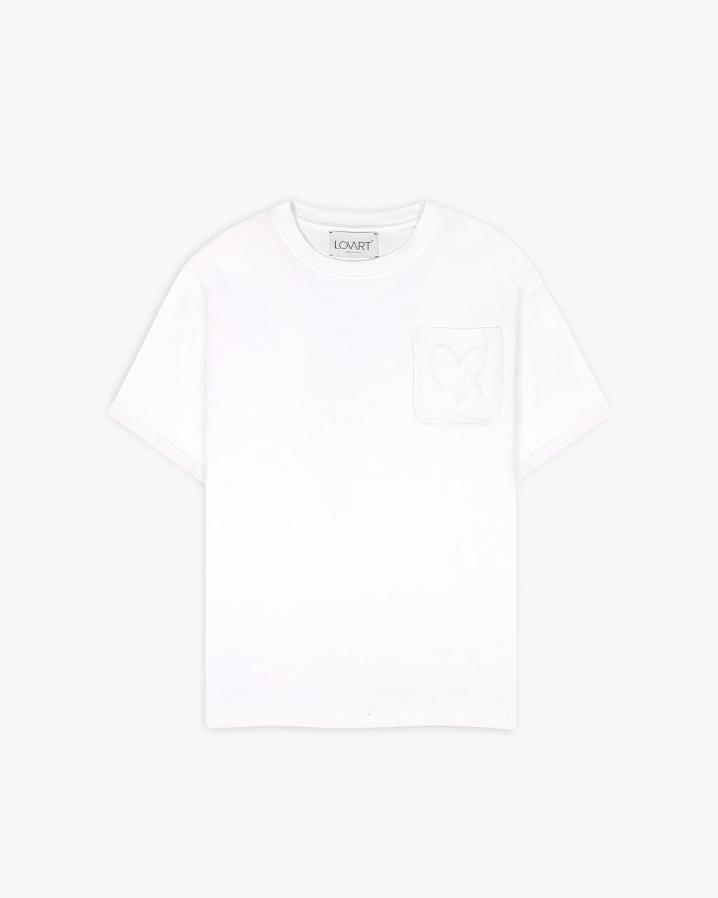 T-shirt blanca con bolsillo