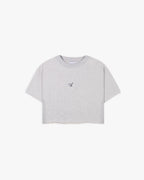 Camiseta gris crop mescla cerezas