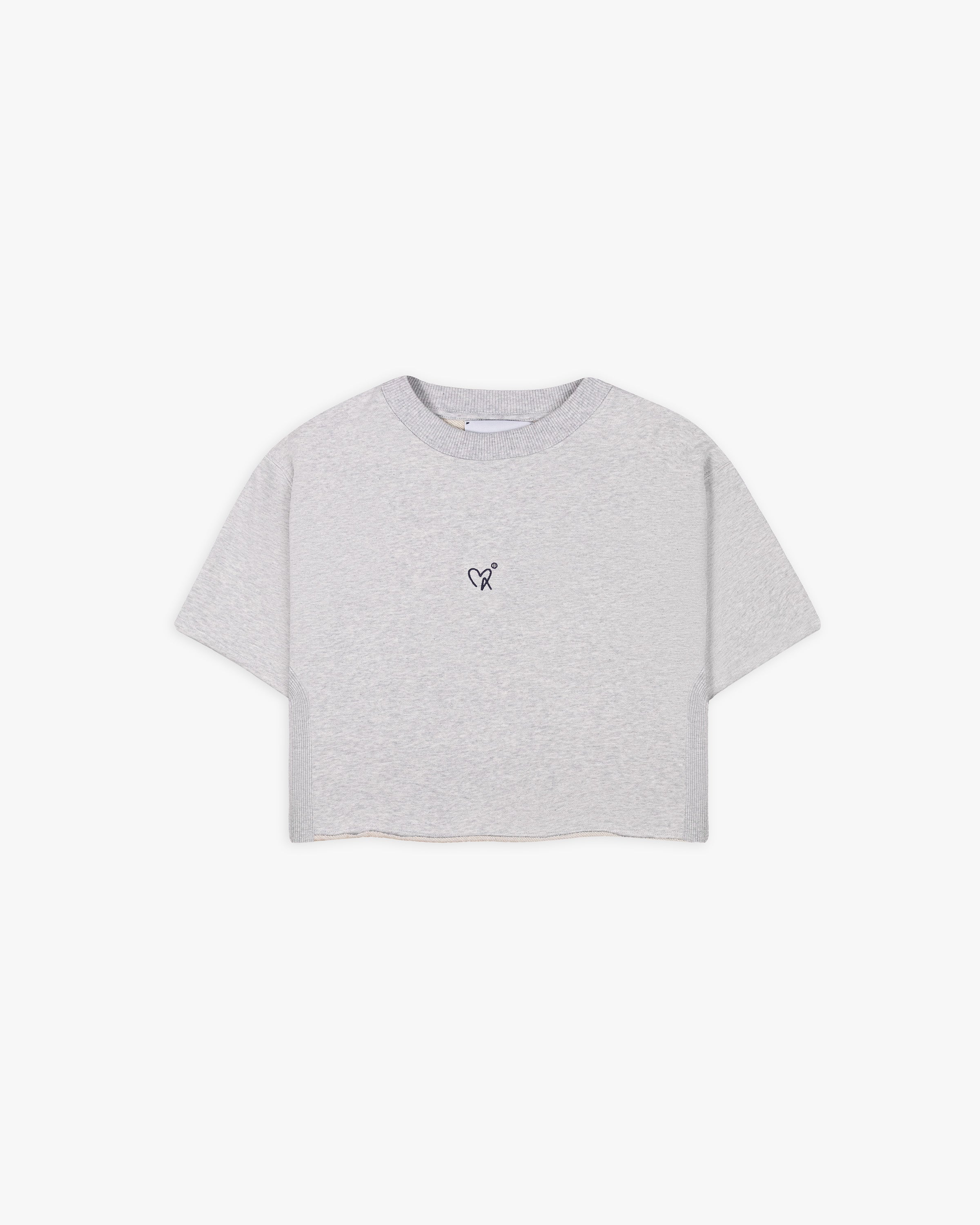 Camiseta gris crop mescla cerezas