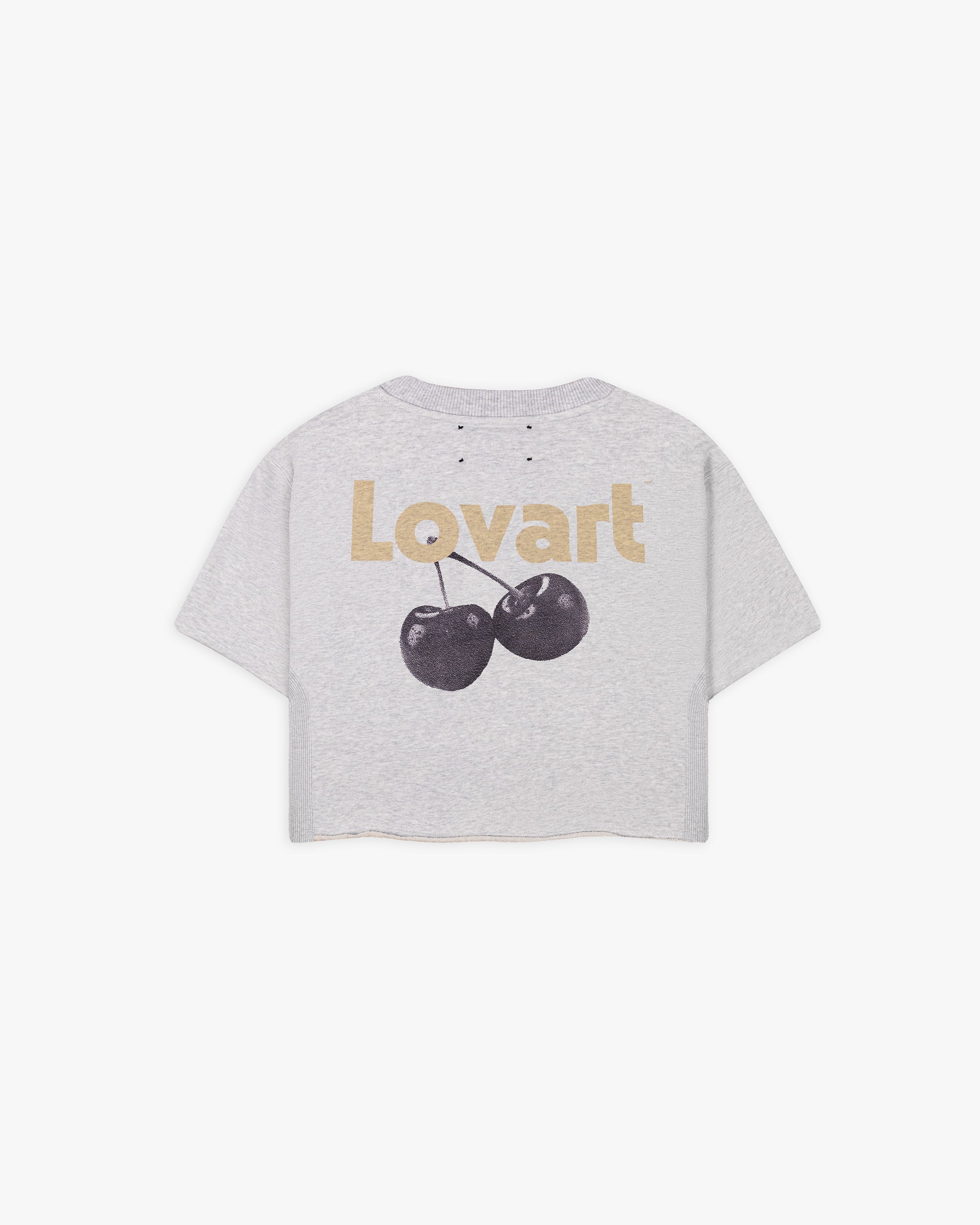 Camiseta gris crop mescla cerezas