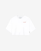 Camiseta blanca crop cerezas