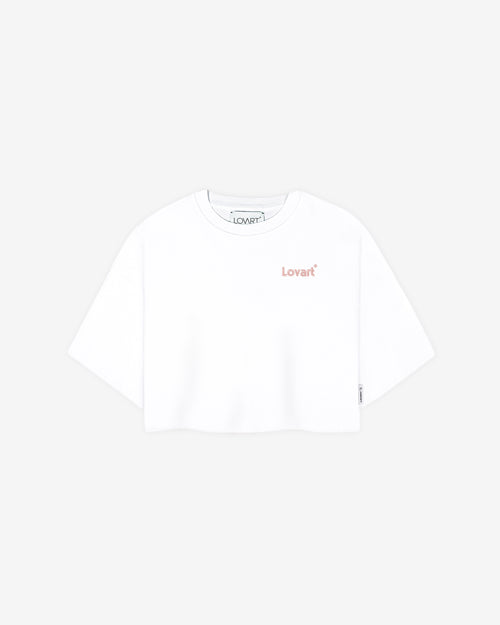 Camiseta blanca crop cerezas