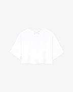 Camiseta crop blanca con gráfico frutas