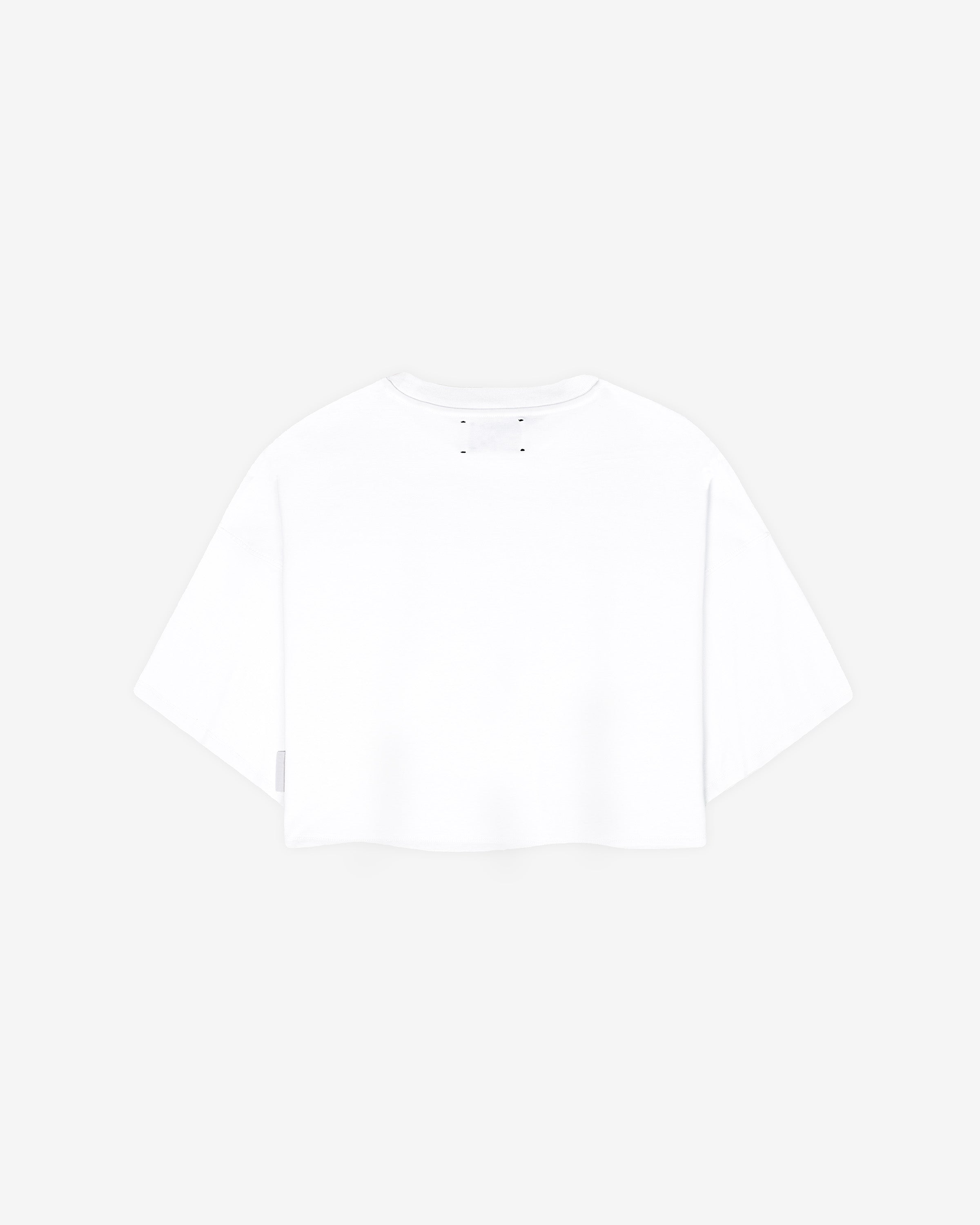 Camiseta crop blanca con gráfico frutas