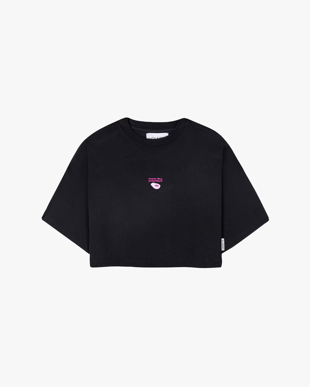 Camiseta negra crop taste like papaya