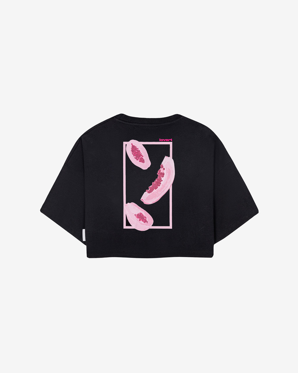 Camiseta negra crop taste like papaya