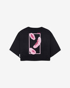 Camiseta negra crop taste like papaya