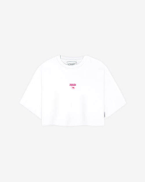 Camiseta blanca crop taste like papaya