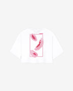 Camiseta blanca crop taste like papaya