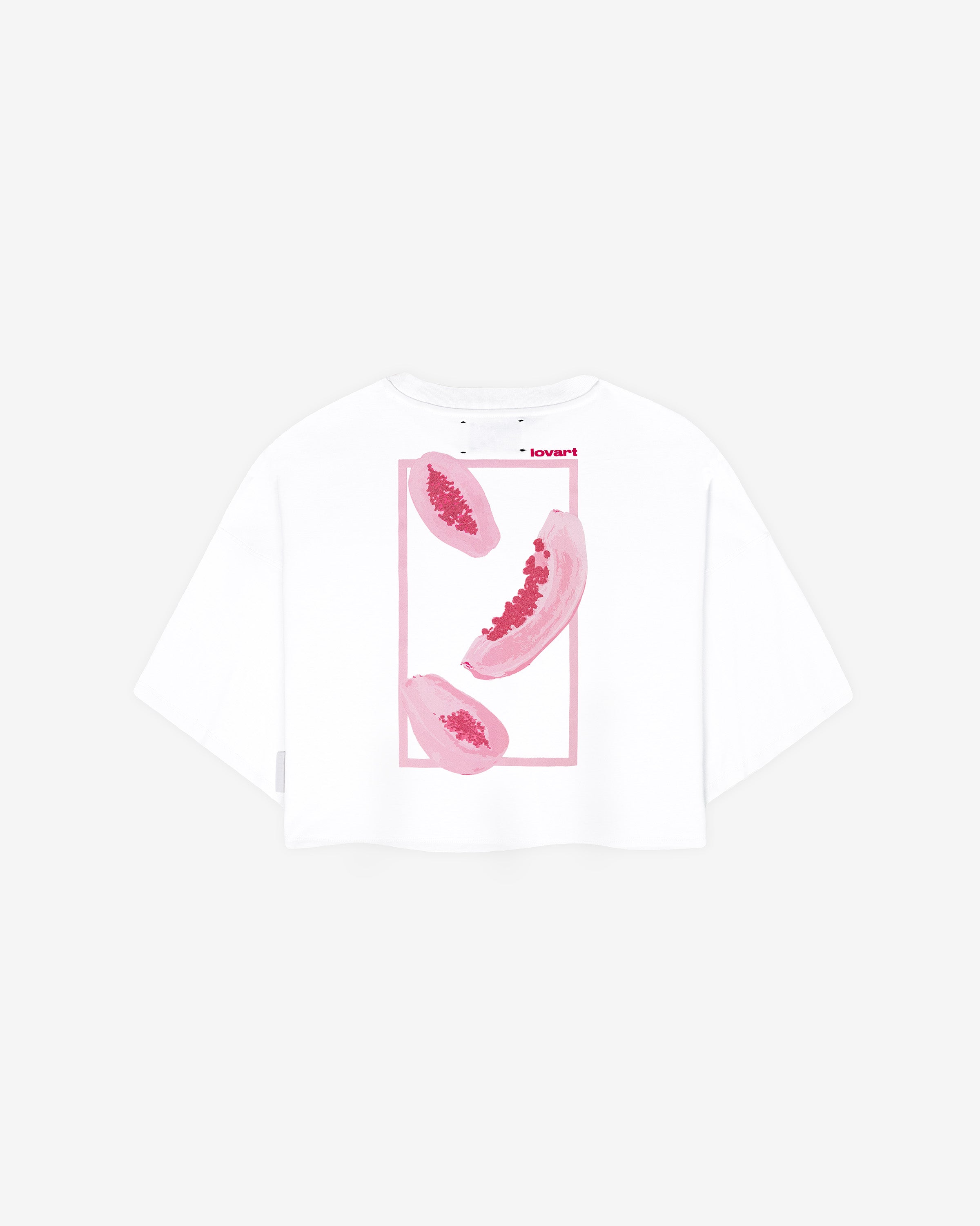 Camiseta blanca crop taste like papaya