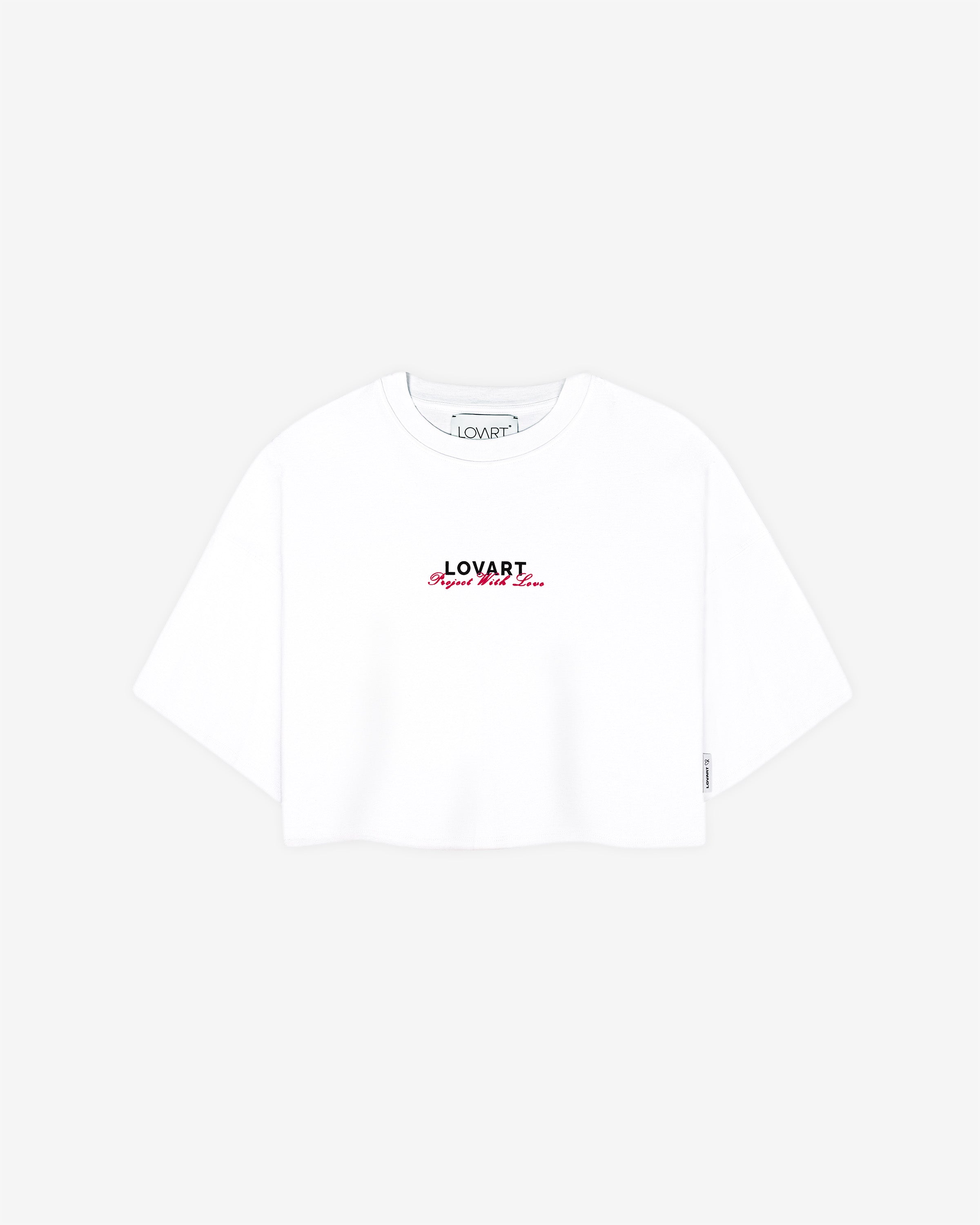 Camiseta blanca crop Project with Love