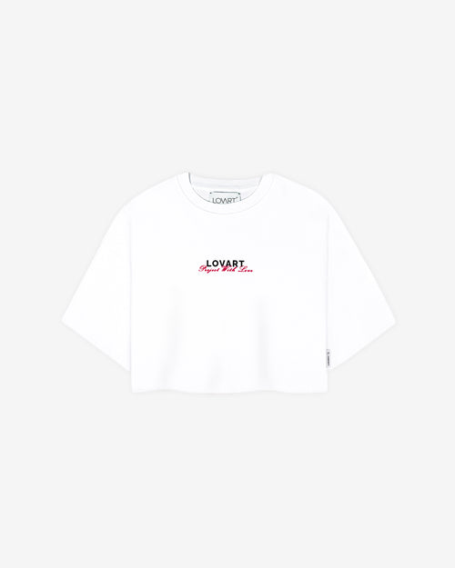 Camiseta blanca crop Project with Love