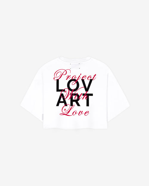 Camiseta blanca crop Project with Love